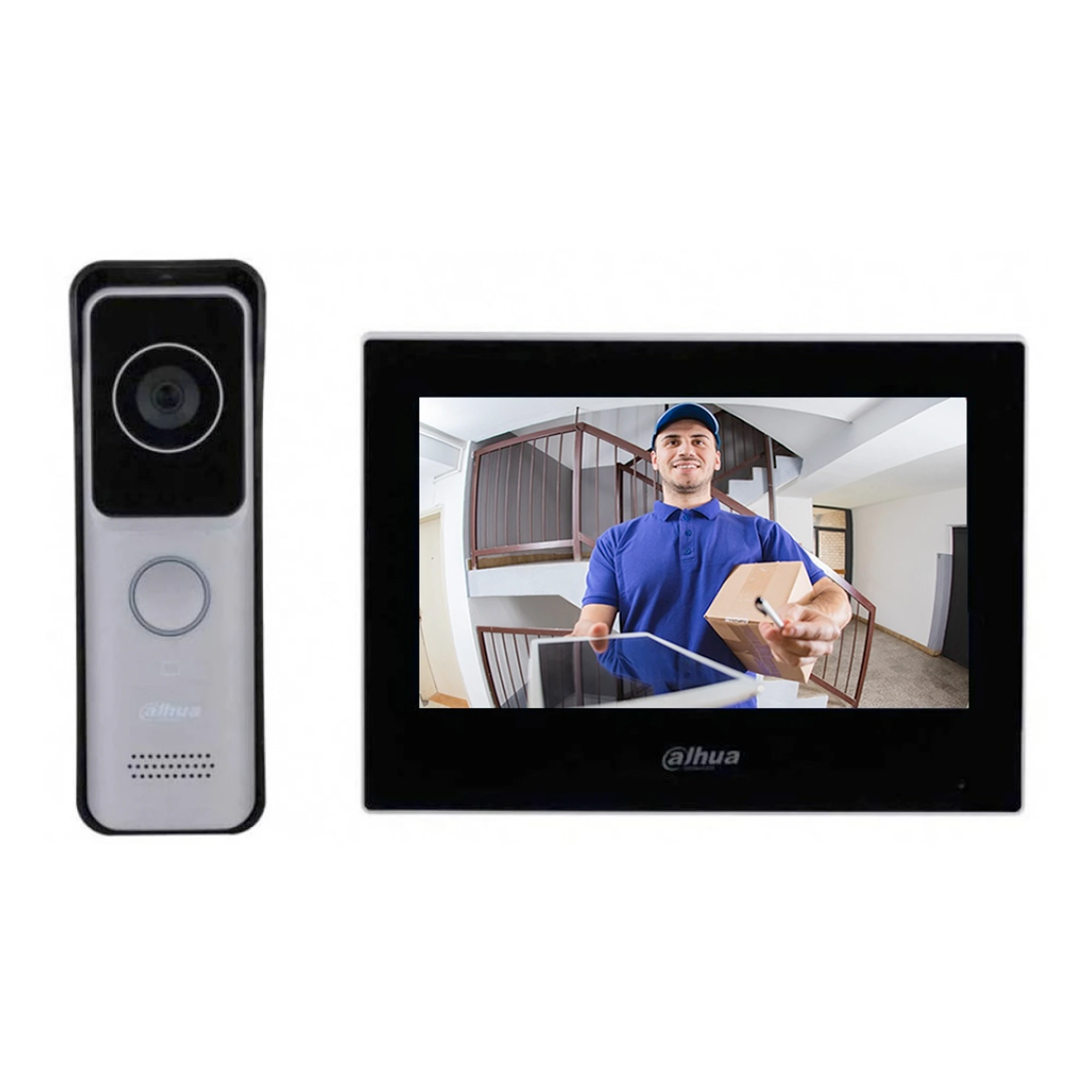 KIT VIDEOPORTERO IP WIFI 2MP + MONITOR 7" TÁCTIL (POE, WDR 120DB) DAHUA - CA120072 - VIDEO PORTEROS