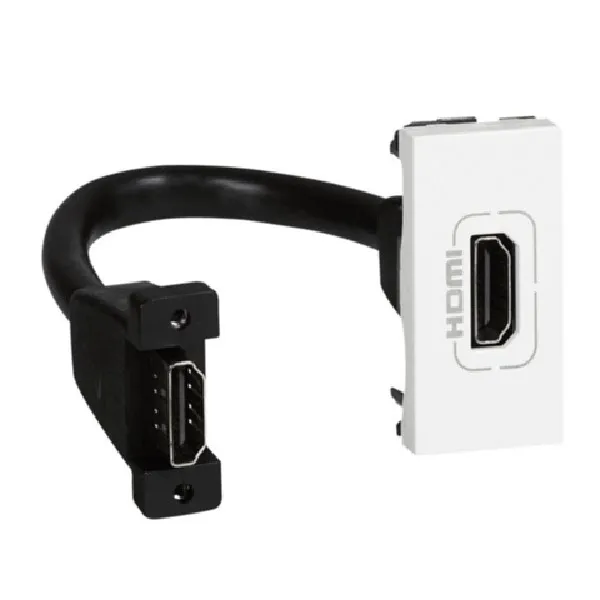 TOMA HDMI PRECONECTORIZADA MOSAIC - 1 MODULO - BLANCO 1 METRO LEGRAND - CE010125 - ACCESORIOS