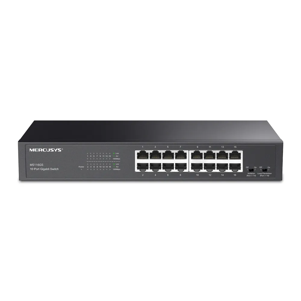 MS116GS Mercusys Switch Gigabit, 16 puertos 10/100/1000 Mbps - RE070301