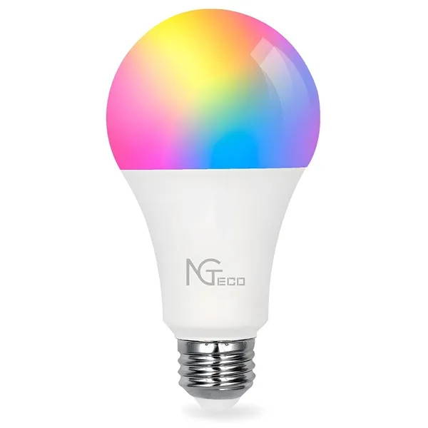 PROMO - FOCO LED RGB WIFI 2.4GHZ - CAMBIO COLOR - ROSCA E27 NGTECO - AI060028 - AUTOMATIZACION & SEGURIDAD HOME