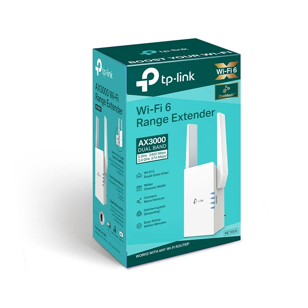 RE705X Extensor TP-LINK WiFi 6 AX3000 dual band (5GHz/2.4GHz) - RE090145 - WIRELESS HOME & OFFICE