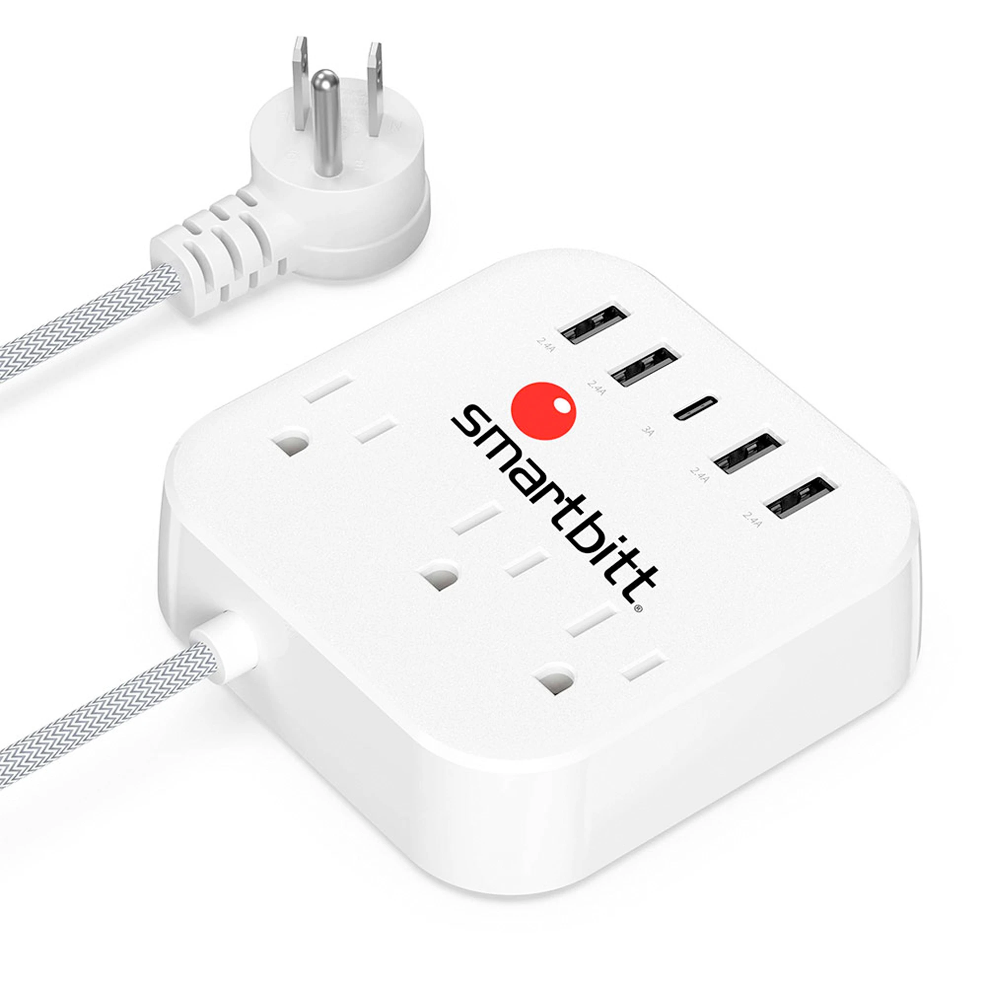 SUPRESOR DE PICOS CON 3 TOMAS + 4 USB + 1 TIPO C, 1625J SMARTBITT - EI020075 - EQUIPOS DE RESPALDO