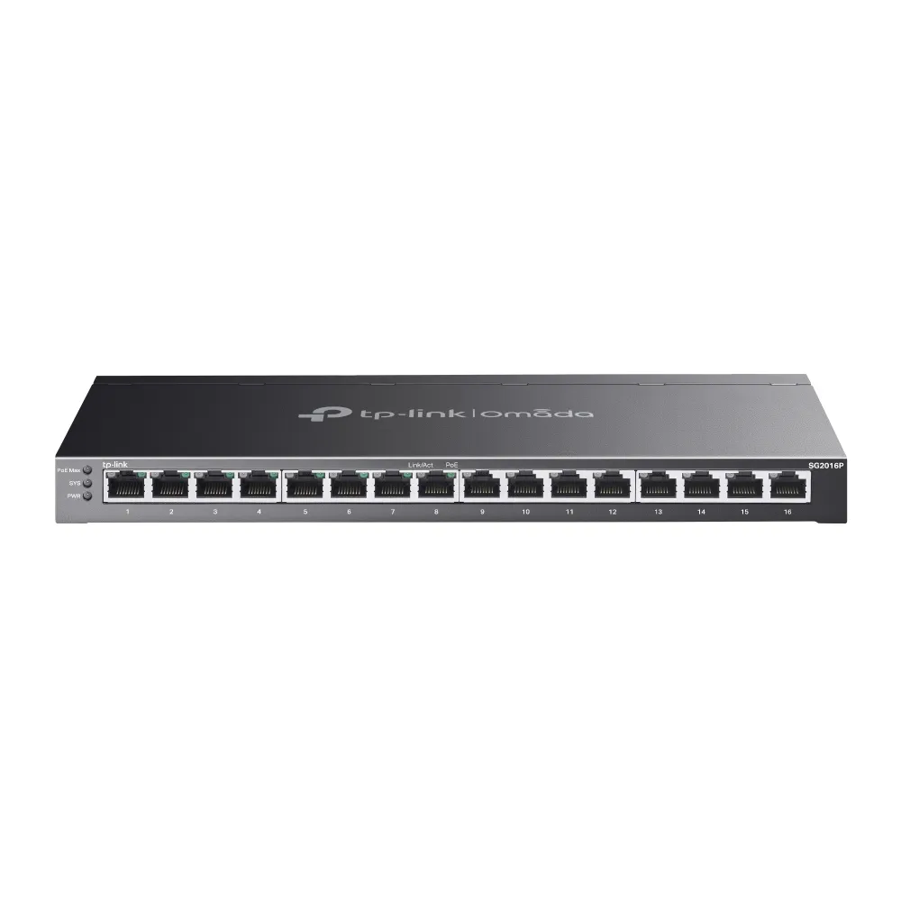 SG2016P Switch administrable Omada L2+, 16 Gb (8 PoE+ 120W) - RE070234 - SWITCHES