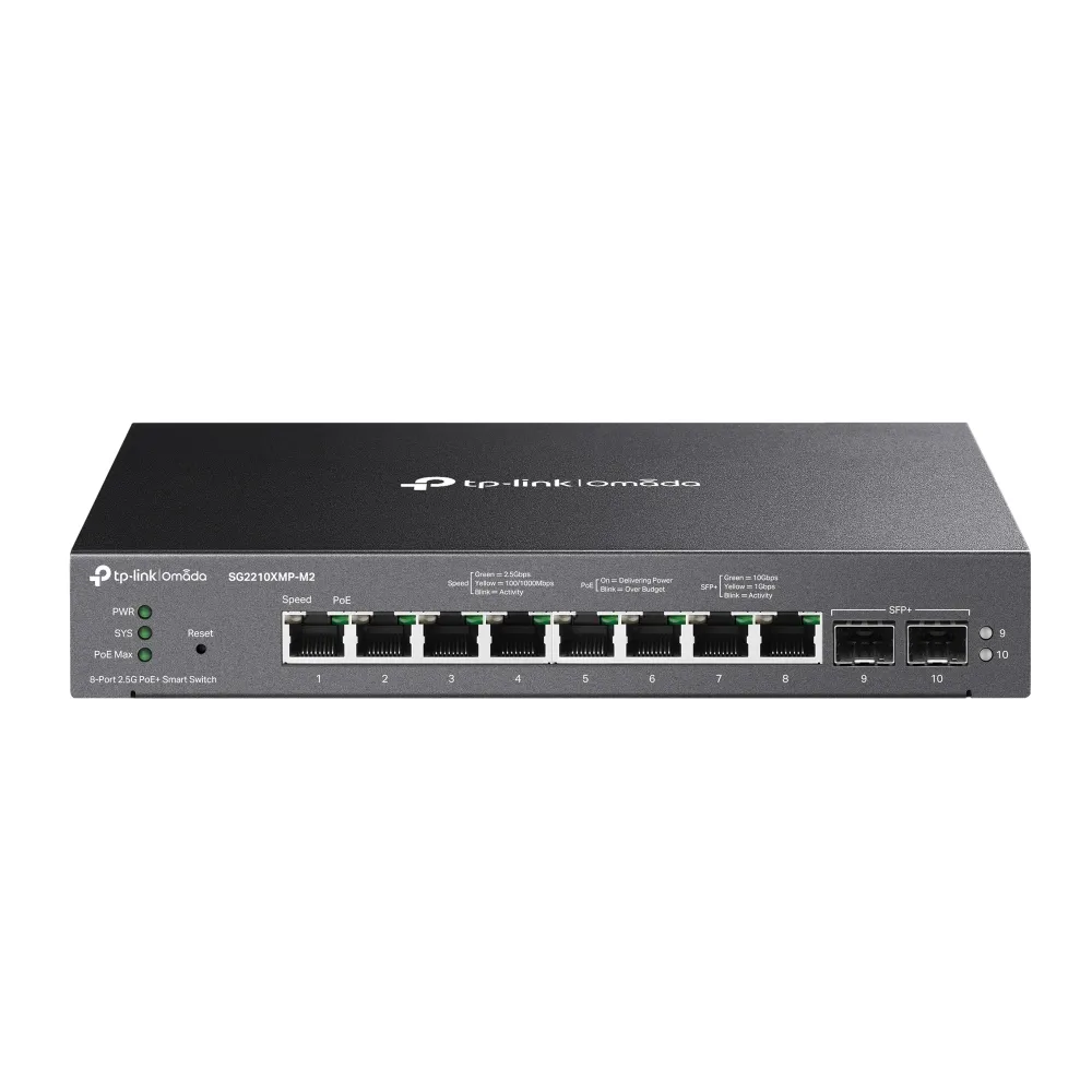 SG2210XMP-M2 Omada Switch Smart 8×2.5G PoE+ + 2×10G SFP+ - RE070391 - SWITCHES