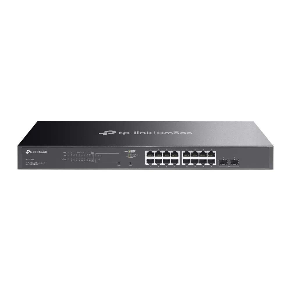 SG2218P Switch administrable Omada L2+, 16 Gb PoE+ (150W), 2 SFP 1G - RE070233 - SWITCHES