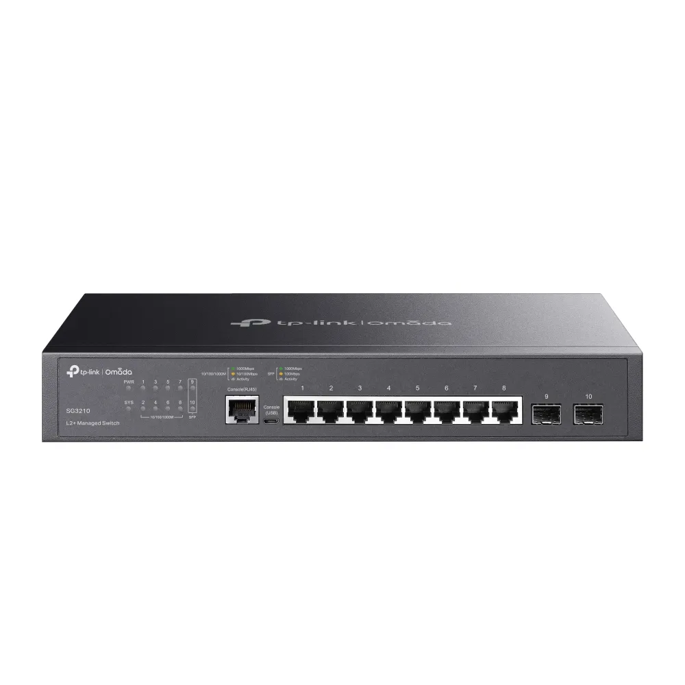 SG3210 Switch administrable Omada L2+, 8 Gb, 2 SFP 1G - RE070252 - SWITCHES