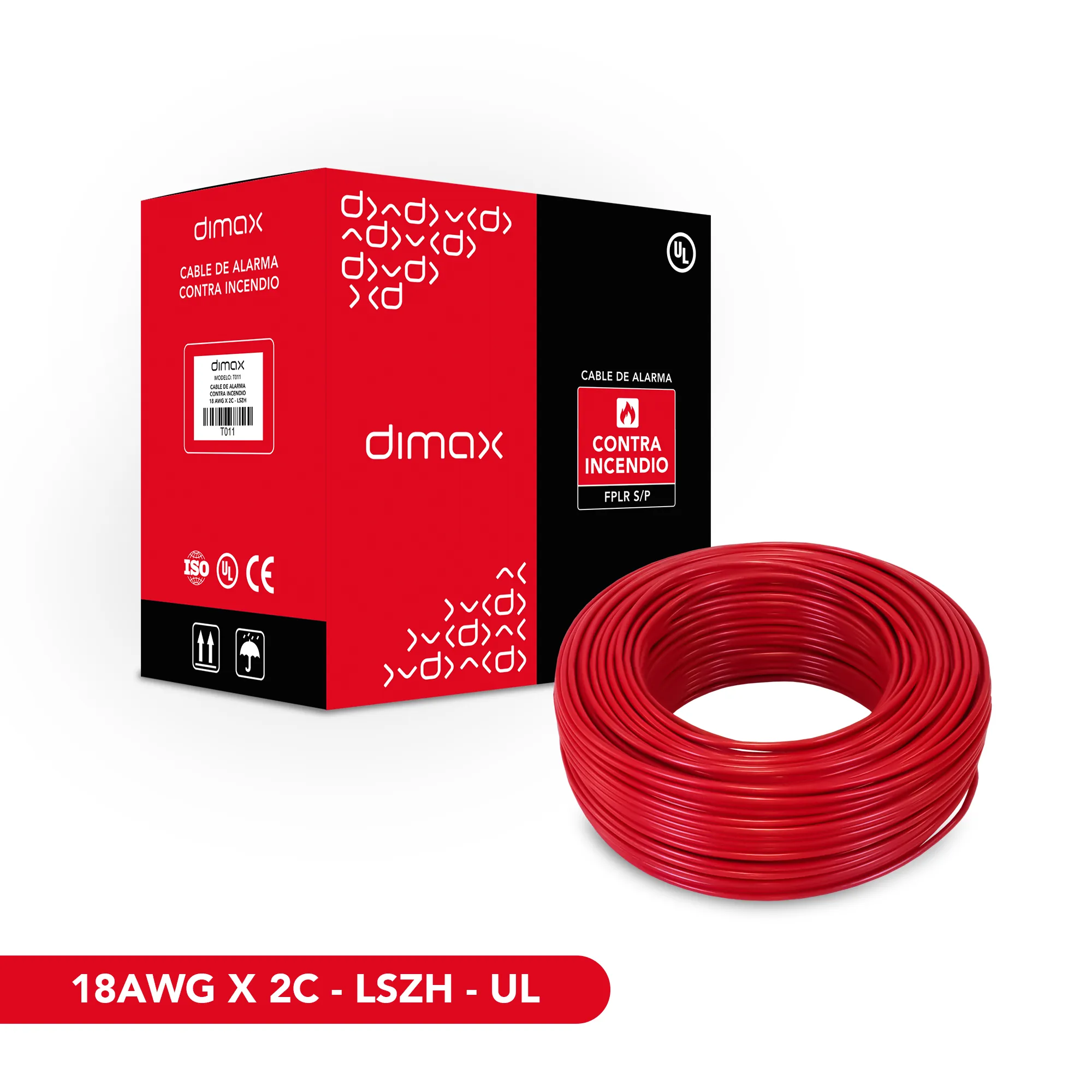 PROMO - T011- CABLE SOLIDO FPLR 2X18 SIN BLINDAJE-TRENZADO UL-LSZH 305M DIMAX - DF130043 - ACCESORIOS
