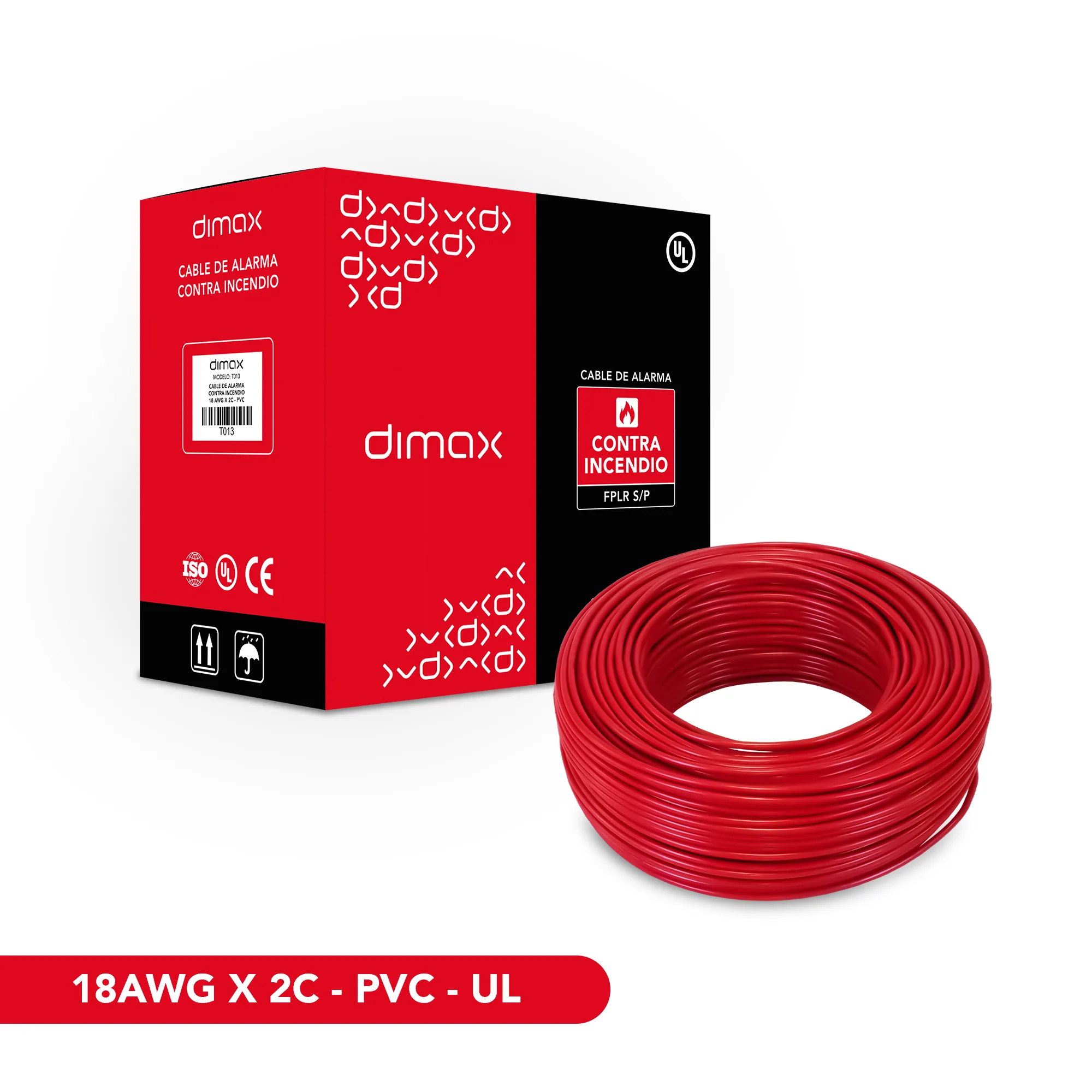 PROMO - T013 - CABLE SOLIDO FPLR 2X18 SIN BLINDAJE-TRENZADO UL 305M DIMAX - DF130041 - ACCESORIOS