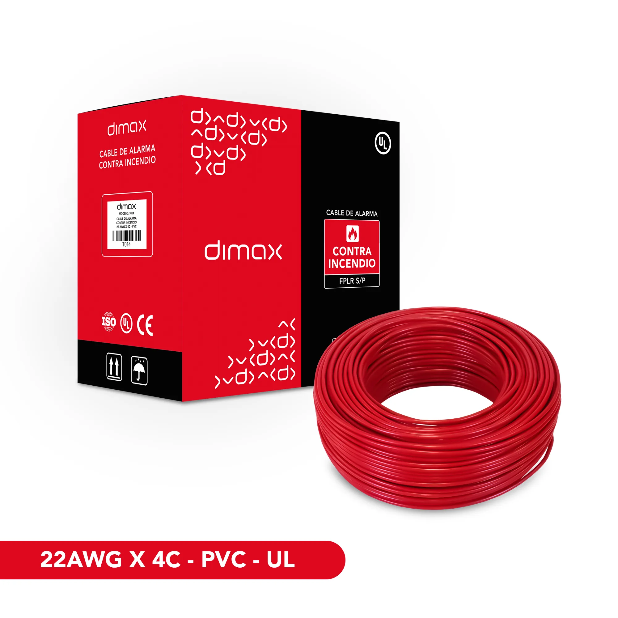 T014 CABLE SOLIDO FPLR 4X22 SIN BLINDAJE-TRENZADO UL 305M DIMAX - DF130040 - ACCESORIOS