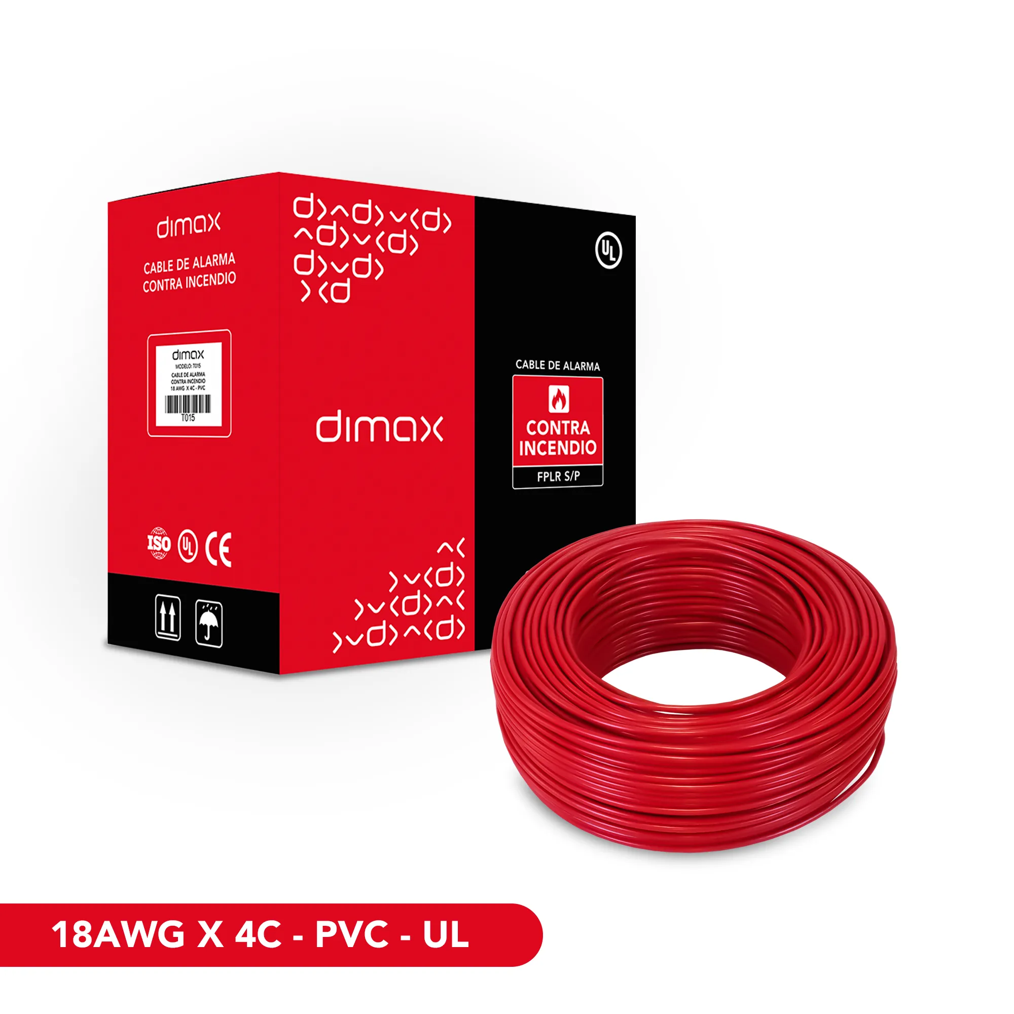 PROMO - T015 - CABLE SOLIDO FPLR 4X18 SIN BLINDAJE-TRENZADO UL 305M DIMAX - DF130050 - ACCESORIOS