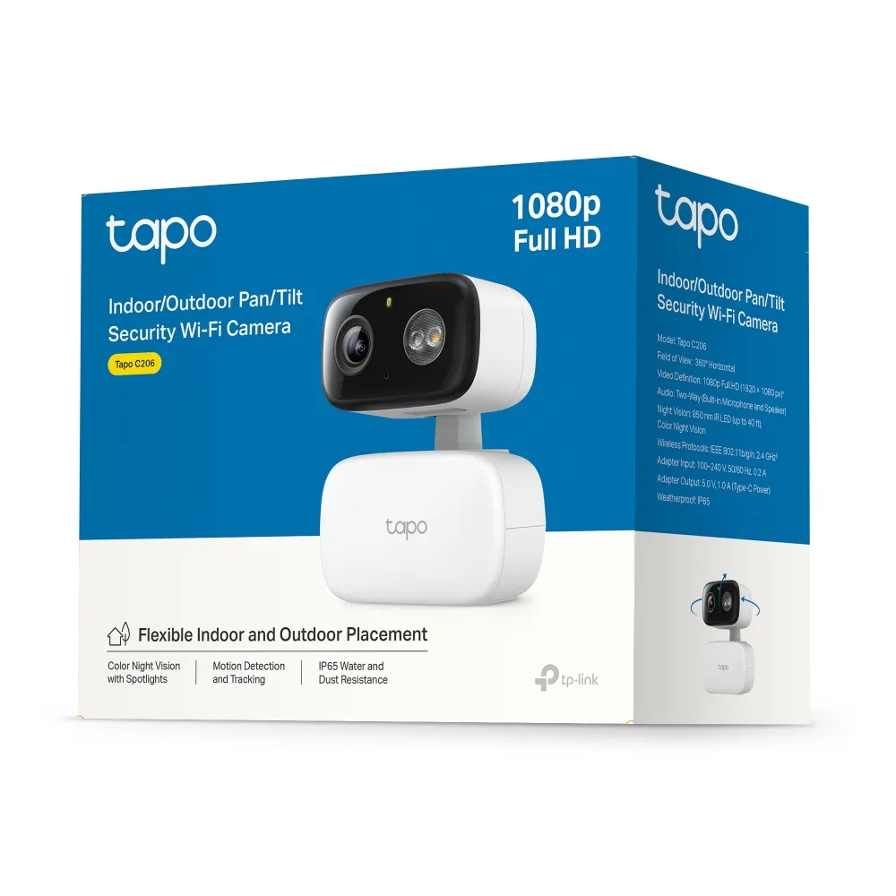 Tapo C206 camara Tapo interior y exterior wifi 2MP 1920x1080 Full HD - CC040684 - CAMARAS IP & NVR