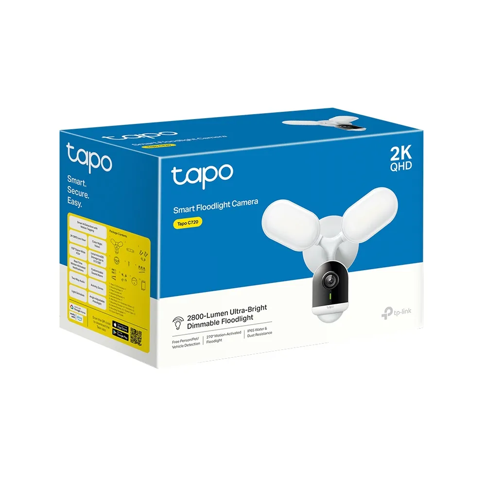 Tapo C720 camara Tapo exterior wifi 4MP 2560x1440 2K QHD - CC040563 - CAMARAS IP & NVR