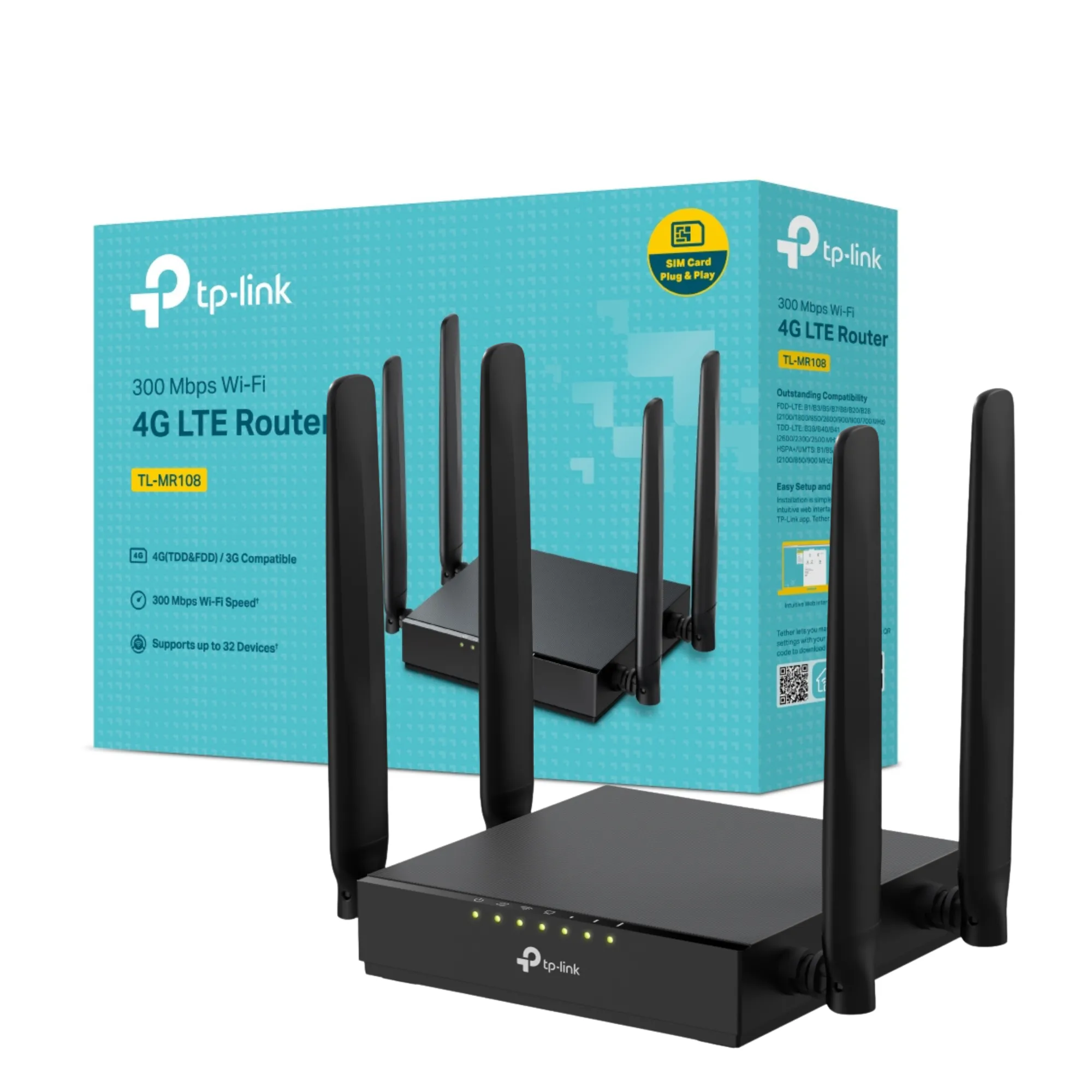 TL-MR108 TP-LINK Router 4G LTE WiFi4 single band N300 - RE090278 - WIRELESS HOME & OFFICE