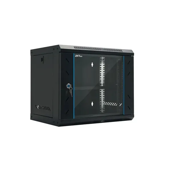 GABINTE DE 9RU PUERTA DE VIDRIO ANCHO 530MM X 400MM PROFUNDIDAD Y 450 MM DE ALTO ZKTECO - CE030055 - RACKS Y GABINETES
