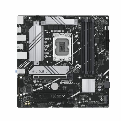 Placa Base de computador de escritorio Asus Prime PRIME B760M-A - Intel B760 Conjunto de Circuitos Integrados - Socket LGA-1700 - Micro ATX - Núcleo, Celeron, Pentium Gold Compatibilidad con procesado