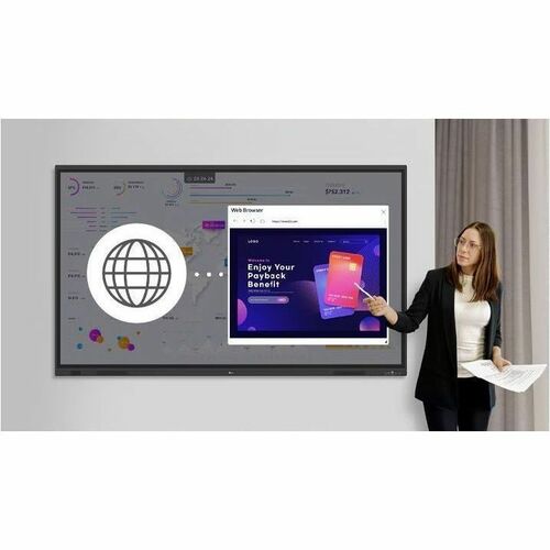LG CreateBoard 75TR3DQ-B 1905mm 4K UHD LCD Pantalla de colaboración - ARM Cortex A73 + A53 - 8GB - Pantalla Táctil - 16:9 Relación de aspecto - 3840 x 2160 - Direct LED - 400cd/m² - 5,000:1 Relación d