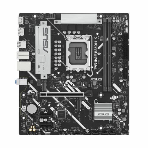 Placa Base de computador de escritorio Asus Prime B860M-K - Intel B860 Conjunto de Circuitos Integrados - Socket LGA-1851 - Micro ATX - 128GB DDR5 SDRAM Maximum RAM - DIMM, UDIMM, CUDIMM - 2 x Ranuras