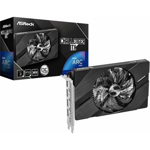 ASRock Intel Arc A380 Tarjeta Gráfica - 6GB GDDR6 - Negro - 7680 x 4320 - 2.25GHz Principal - 96bit Ancho de bus - PCI Express 4.0 x8 - DisplayPort - 3 x DisplayPort - HDMI - Dual Ranura Space necesar