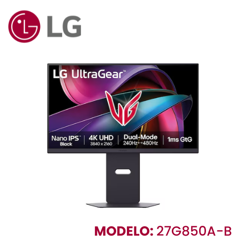 MONITOR LG ULTRAGEAR GAMING 27" 27G850A-B IPS UHD 240HZ 1MS PIVOTE