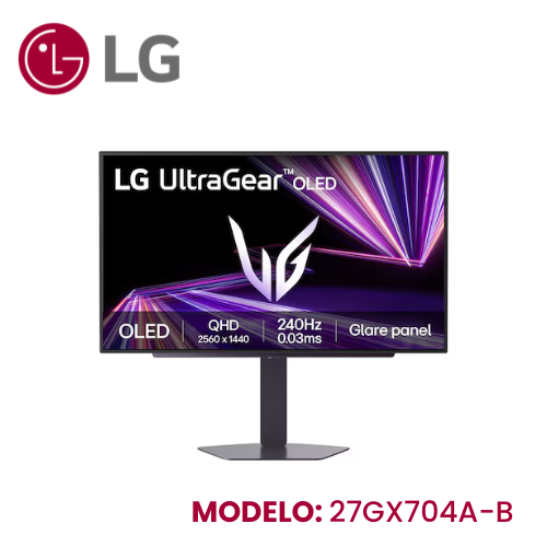 MONITOR LG ULTRAGEAR GAMING 27" 27GX704A OLED QHD 240HZ 0.03MS PIVOTE