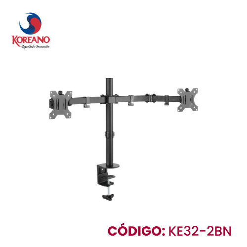 RACK DE ESCRITORIO ARTICULADO PARA DOS MONITORES DE ASTA 35" Y 9 KG - KE32-2BN