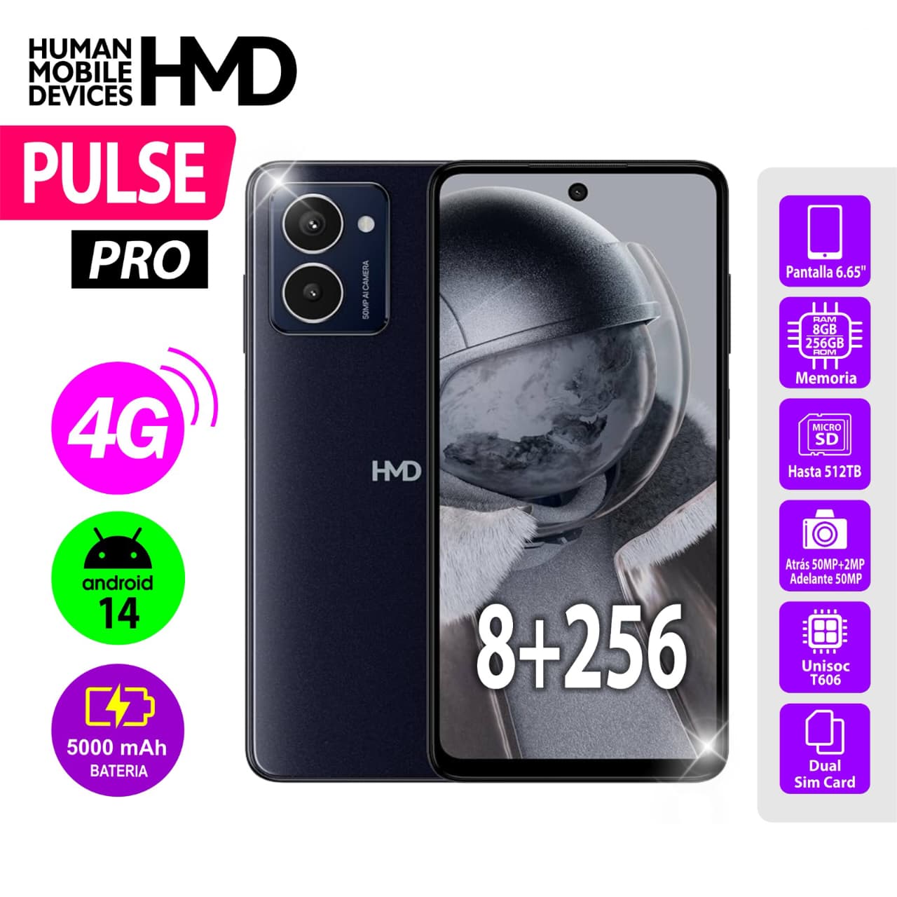 CELULAR HMD PULSE PRO TA-1606 8+256 4G LTE BLACK DS